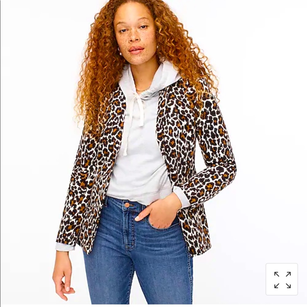 J Crew Parke blazer in leopard stretch corduroy
